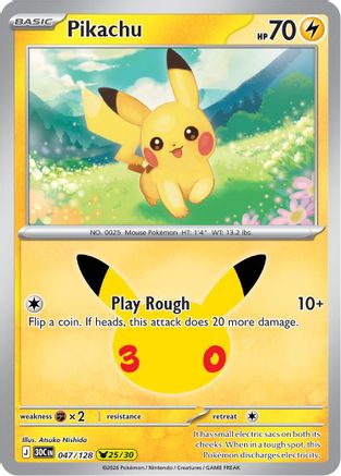 Pikachu 047/128 - Holofoil ME 30th Celebration - None