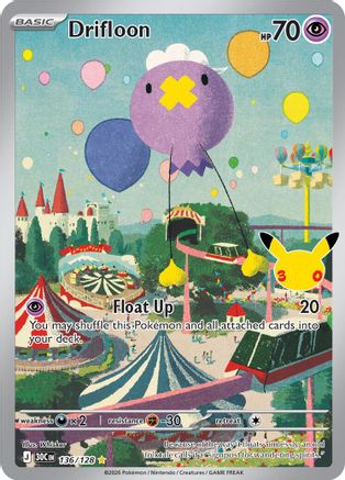 Drifloon 136 - Holofoil ME 30th Celebration - Illustration Rare