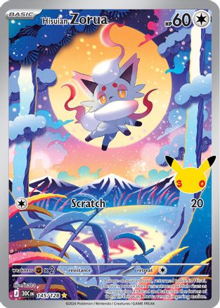 Hisuian Zorua 145 - Holofoil ME 30th Celebration - Illustration Rare