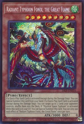 Radiant Typhoon Fonix, the Great Flame (Secret Rare) (26LP-EN014) - Limited Pack World Championship 2026 1st Edition