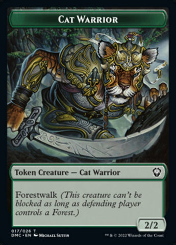 Saproling // Cat Warrior Double-Sided Token [Dominaria United Tokens]