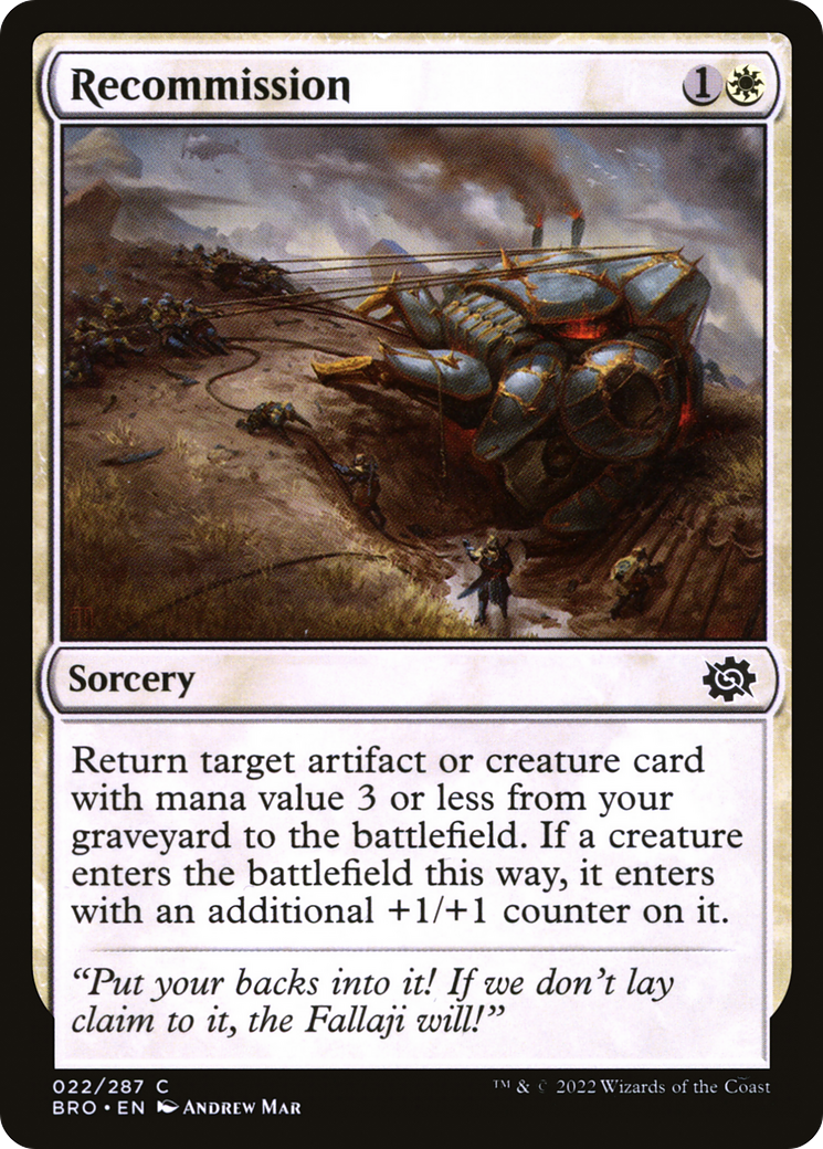 Recommission [The Brothers' War]