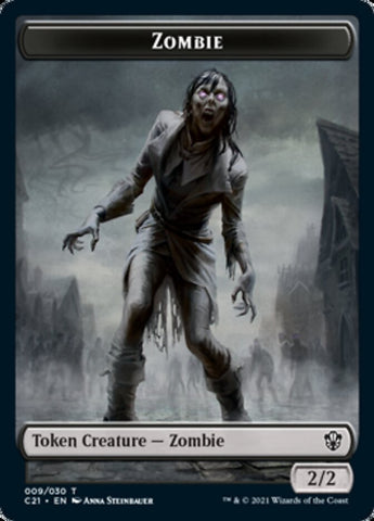 Zombie // Horror Double-Sided Token [Commander 2021 Tokens]