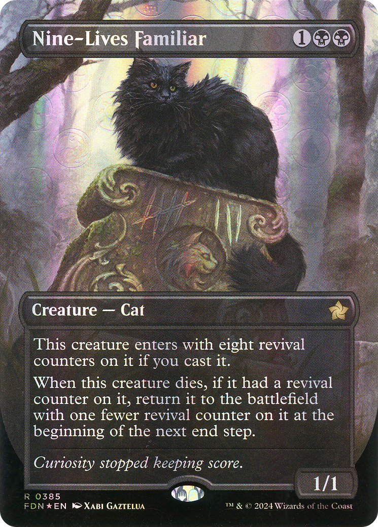 Nine-Lives Familiar (Borderless Mana Foil) [Foundations]