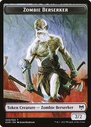 Human Warrior // Zombie Berserker Double-Sided Token [Kaldheim Tokens]