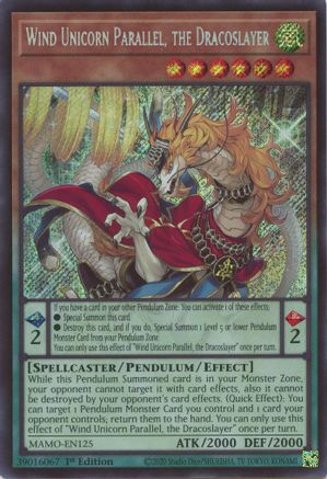 Wind Unicorn Parallel, the Dracoslayer (MAMO-EN125) - Magnificent Monsters 1st Edition