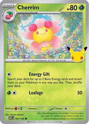 Cherrim 007/128  - Holofoil ME 30th Celebration - Common