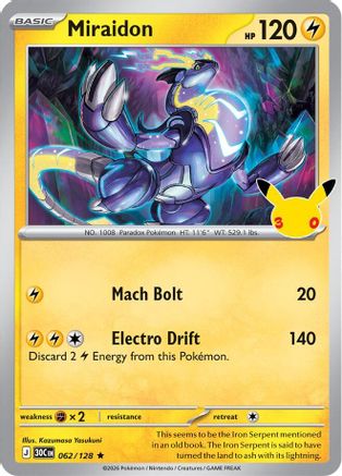 Miraidon 062/128  - Holofoil ME 30th Celebration - null