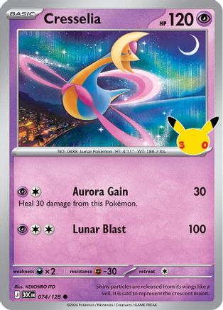 Cresselia 074/128  - Holofoil ME 30th Celebration - null