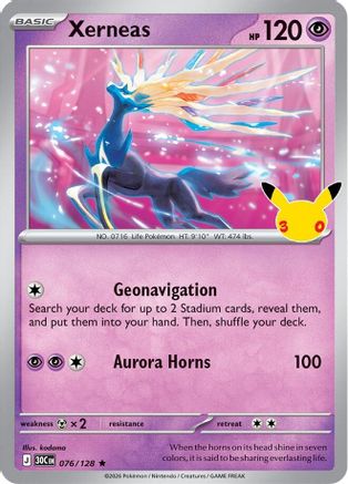 Xerneas 076/128  - Holofoil ME 30th Celebration - null