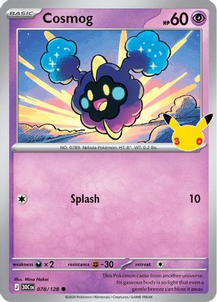 Cosmog 078/128  - Holofoil ME 30th Celebration - null
