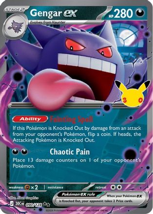 Gengar ex 090/128  - Holofoil ME 30th Celebration - null