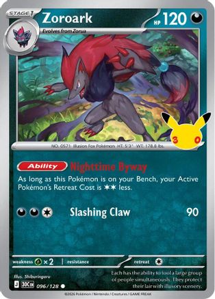 Zoroark 096/128  - Holofoil ME 30th Celebration - Common