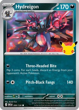 Hydreigon 099/128  - Holofoil ME 30th Celebration - null