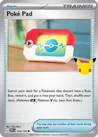 Poke Pad 126/128  - Holofoil ME 30th Celebration - Common