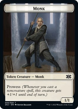 Wrenn and Six Emblem // Monk Double-Sided Token [Double Masters 2022 Tokens]