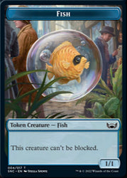 Fish // Rhino Warrior Double-Sided Token [Streets of New Capenna Tokens]