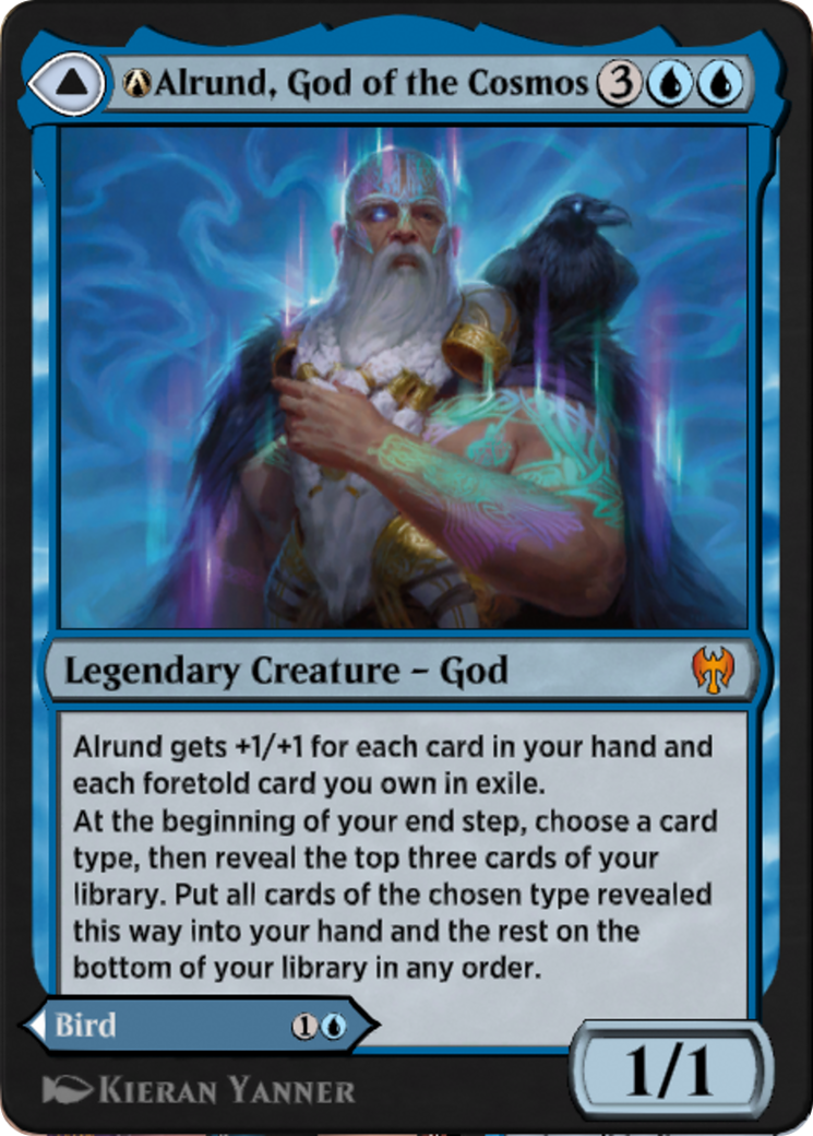 A-Alrund, God of the Cosmos // A-Hakka, Whispering Raven (KHM-A-40) - Kaldheim
