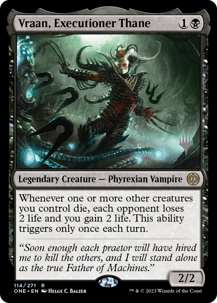 Vraan, Executioner Thane (Promo Pack) [Phyrexia: All Will Be One Promos]