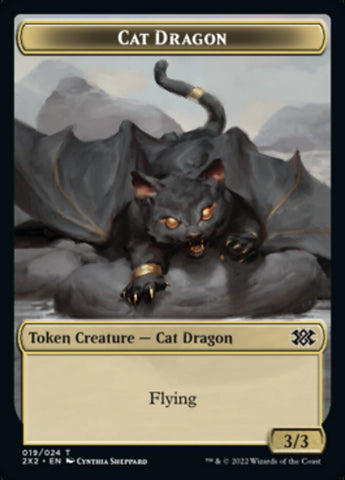 Cat Dragon // Spirit (002) Double-Sided Token [Double Masters 2022 Tokens]