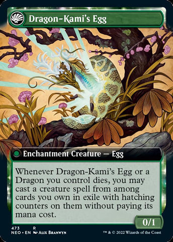 The Dragon-Kami Reborn // Dragon-Kami's Egg (Extended Art) [Kamigawa: Neon Dynasty]