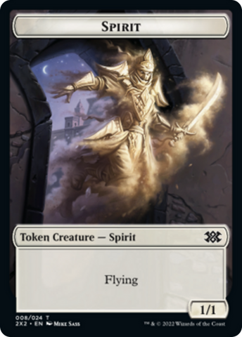Wrenn and Six Emblem // Spirit (008) Double-Sided Token [Double Masters 2022 Tokens]
