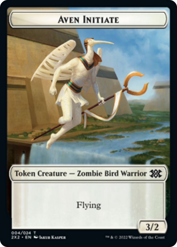 Drake // Aven Initiate Double-Sided Token [Double Masters 2022 Tokens]