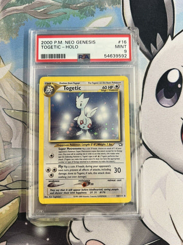 PSA Graded 9 Togetic, 2000 Pokémon Card Game, Neo Genesis Holo Rare
