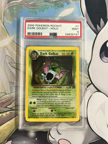 PSA Graded 9 Dark Golbat, 2000 Pokémon Card Game, Rocket Holo Rare