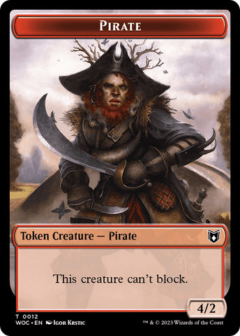 Pirate // Human Double-Sided Token [Wilds of Eldraine Commander Tokens]