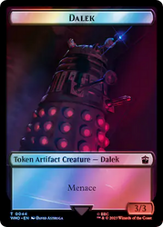 Dalek // Clue (0054) Double-Sided Token (Surge Foil) [Doctor Who Tokens]