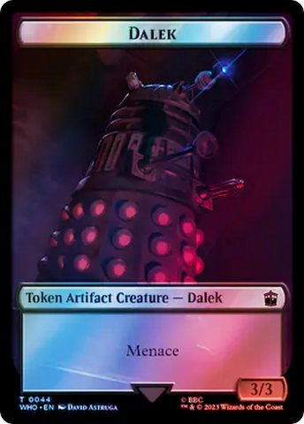 Dalek // Clue (0054) Double-Sided Token (Surge Foil) [Doctor Who Tokens]