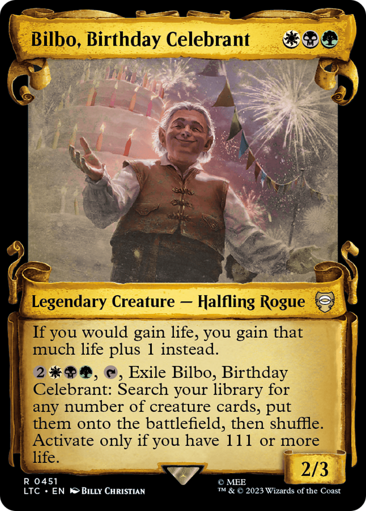 Bilbo, Birthday Celebrant [The Lord of the Rings: Tales of Middle-Earth Commander Showcase Scrolls]