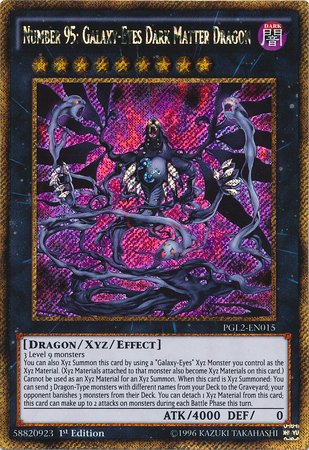 Number 95: Galaxy-Eyes Dark Matter Dragon [PGL2-EN015] Gold Secret Rare