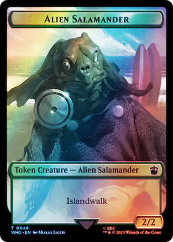 Horse // Alien Salamander Double-Sided Token (Surge Foil) [Doctor Who Tokens]