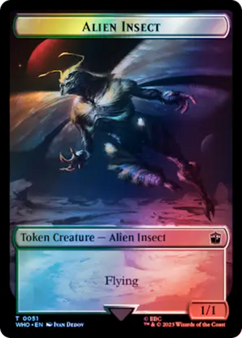 Dalek // Alien Insect Double-Sided Token (Surge Foil) [Doctor Who Tokens]