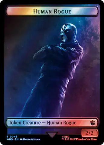Human Rogue // Cyberman Double-Sided Token (Surge Foil) [Doctor Who Tokens]