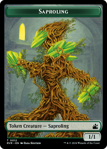 Saproling // Voja Double-Sided Token [Ravnica Remastered Tokens]