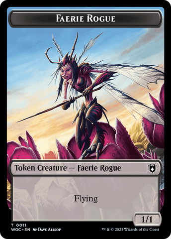 Faerie Rogue // Pirate (0011) Double-Sided Token [Wilds of Eldraine Commander Tokens]